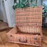 Vintage Wicker Picnic Basket Suitcase  Large Rattan Hamper  Storage Basket Image 2