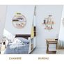 BRAND NEW Wall Mounted Metal Diamond Floating Shelves Wooden Holder Rack Storage Shelf for Bedroom Livingroom Office Organizer Decor Image 3