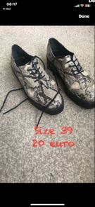 shoes flatform style snakeskin size 39