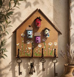 handcrafted wooden key holder