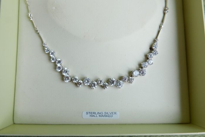 Fields Sterling Silver 925 Cubic Zirconia Necklet l16" 20,93g