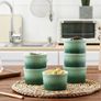 12 Porcelain Ramekins, Henten Home Souffle Dishes Bowls for Baking, Pudding, Creme Brulee, Custard Cups, Serving Dip, Oven, Microwave and Dishwasher Safe Image 3