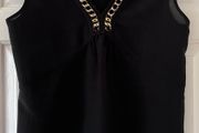 Size 12  Black&amp;Gold Linen Mix Top by Peruzzi
