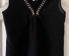 Size 12  Black Linen Mix Top by Peruzzi