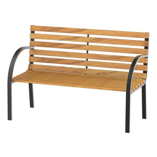 Garden Bench, 122Lx60Wx80H cm-Steel/Wood (FREE POSTAGE)