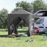 2m x 2m Garden Pop Up Gazebo Marquee Party Tent Wedding Awning Canopy New With free Carrying Case Black + Removable 2 Walls 2 Windows Image 5
