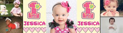 1st Birthday Party Banner Poster with photos