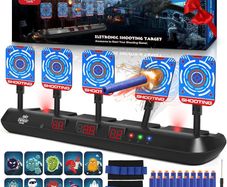 Castle Toys for 6-13 Year Old Boy, Electronic Nerf Target, 5 Digital Scoring Auto Reset Shooting Targets for Nerf Gun, Interactive Shooting Game & Family Fun