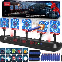 Castle Toys for 6-13 Year Old Boy, Electronic Nerf Target, 5 Digital Scoring Auto Reset Shooting Targets for Nerf Gun, Interactive Shooting Game & Family Fun