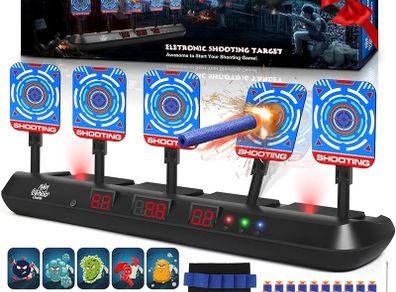 Castle Toys for 6-13 Year Old Boy, Electronic Nerf Target, 5 Digital Scoring Auto Reset Shooting Targets for Nerf Gun, Interactive Shooting Game & Family Fun