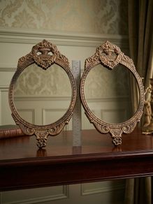 2 x Bronze Wall Mirrors (17x9" 3kgs)