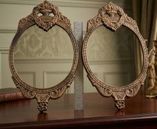 2 x Bronze Wall Mirrors (17x9" 3kgs)