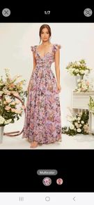 Pink Floral Summer Maxi Dress