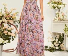 Pink Floral Summer Maxi Dress