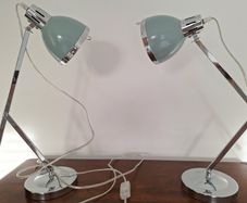 Anglepoise Bedside Lights Pale Blue and Chrome