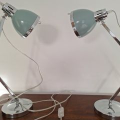 Anglepoise Bedside Lights Pale Blue and Chrome
