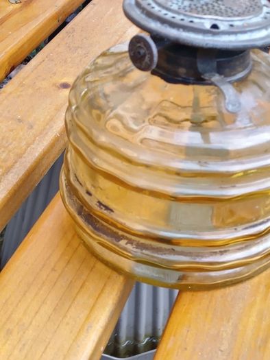 Amber Antique Finger Oil Lamp Base