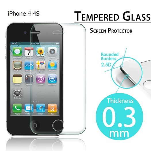 9H Tempered Glass Screen Protector for iPhone 4 4S - FREE POSTAGE