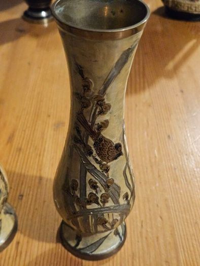 3 X Pairs Of Vases. Porcelain And Metal All In Good Condition. See Photos For Same.