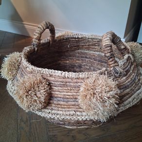 Woven Baskets with Pom poms