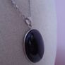 Purple Onyx pendant,Gemstone jewellery,Stainless steel chain,New Image 2