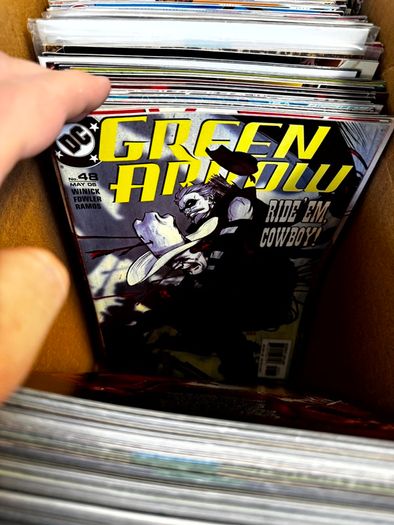 DC, Marvel Long Comic Box w 290 comics for Sale