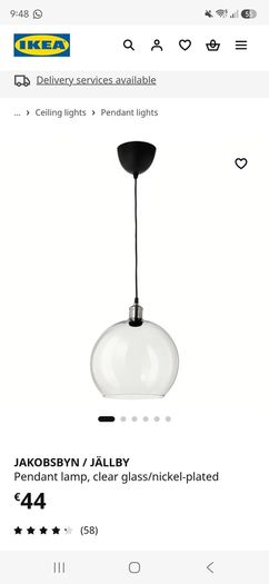 2 x glass pendant lights