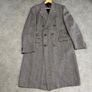 Men's Gray Double-Breasted Herringbone Coat Image 2