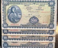 Lot of 4 Circulated 10 Pound Lavery Banknotes