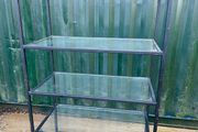 3 Large Black Steel Glass Shelf Shop Display Units