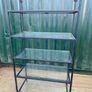 3 Large Black Glass Shelf Shop Display Stands - Steel Construction Very Good Quality Image 2