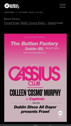 2XCassius gig tickets Fri oct 16th button factory eur 10 off