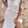 White long dress with cut Image 3