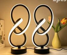 2 Unique Spiral-designed Desk Lamps with USB-powered Three-color Adjustable Warm and Romantic LED Lights, Suitable for Bedroom, Living Room, Study, and Hotel Room Bedside Decoration