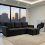 Amazing Black Velvet corner sofa bed with storage Image 5
