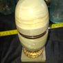 Beautiful Large Old Egg Shape Table Lighter with a Onyx Base and a Brass Mechanism, Postage Available Image 2