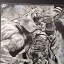 Simon Bisley original comic art Tower Chronicles Full Splash page Werewolf Fight Image 3