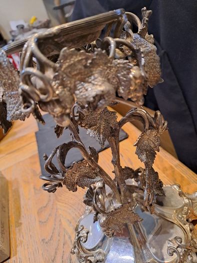 Antique Victorian Edwardian Silver Plated Grapevine Centrepiece