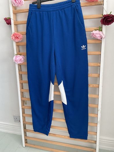 Size 12 retro style adidas bottoms royal blue & white