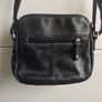Genuine Black Pebbled Leather Multi Compartment Crossbody Bag Image 2