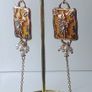 Elegant Gold & Yellow Period Ornate Style Earrings Image 7