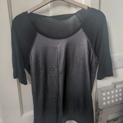 Ladies short sleeved leatherette top