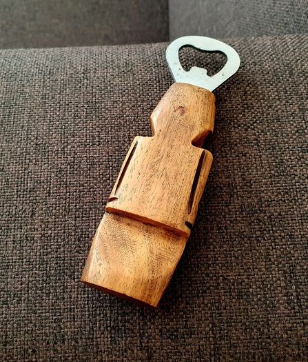 Carved Wooden Bottle Opener