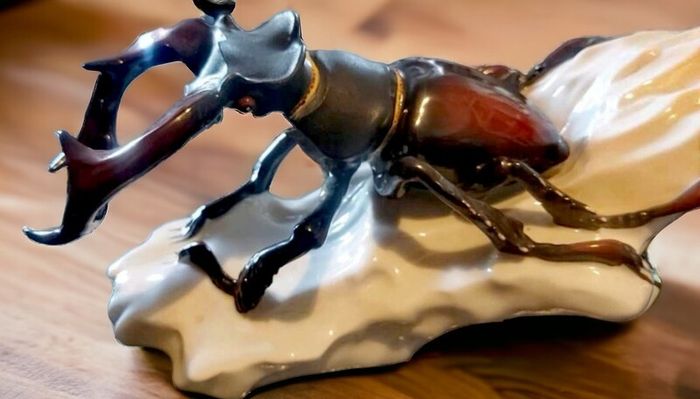 Spectacular rare porcelain large Angler bug