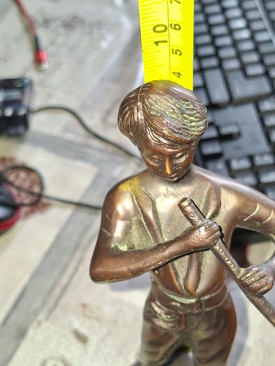 Vintage Mid Century Bronze Figurine Boy Playing Flute Sculpture. Postage available or Collection
