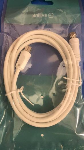 F plug to Coaxial plug lead 2 Meter