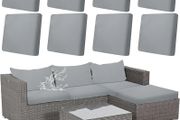 8 Pcs Cushion Covers Patio Stretch Outdoor Cushion Cover Replacement for Patio Furniture Sofa Couch Slipcovers, Soft Flexibility Washable Furniture Protector (Light Gray)