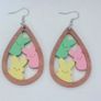 Waterdrop Laser Cut Bunny Cluster Easter Egg Earrings Image 2