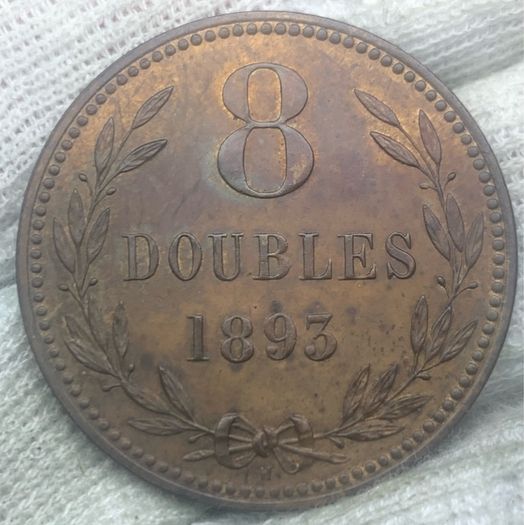 Guernsey 1897 H 8 Doubles beautiful uncirculated
