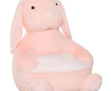 Kids Sofa Chair Children Plush Armchair Stuffed Cute Rabbit Toy Support Seat Learning Baby Nest Sleeping Cushion Bed Soft Snuggle Furniture 60 x 50 x 59cm Pink